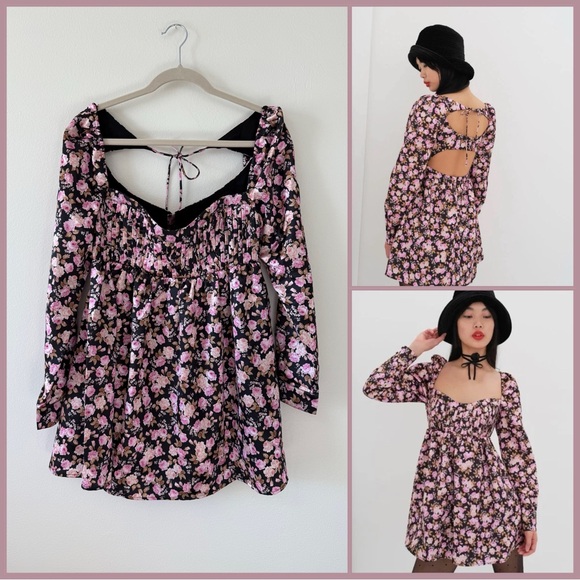 NWT For Love and Lemons Kate Floral Long Sleeve Dress Size Medium - Picture 1 of 6